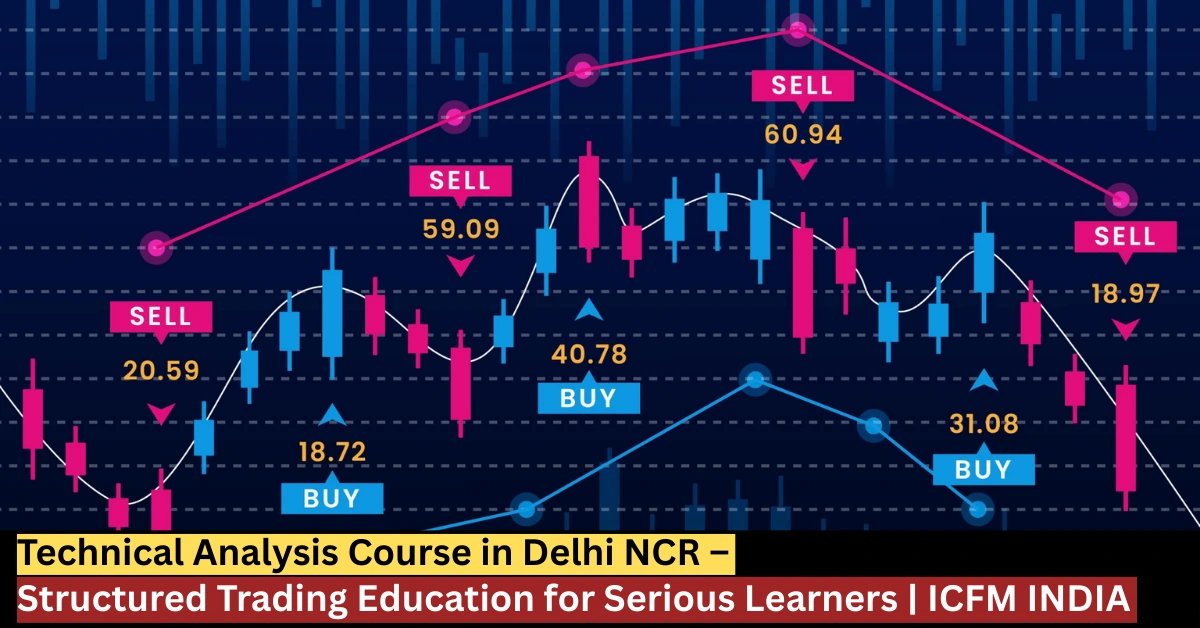 Technical Analysis Course in Delhi NCR stock market chart with buy and sell signals | ICFM INDIA